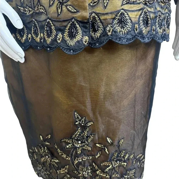 NWT Donna Vinci Couture embellished gold with black overlay Suit size 18 - Picture 7 of 16
